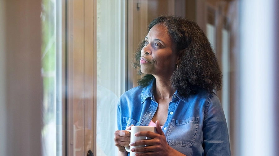 A person in a calm reflective moment